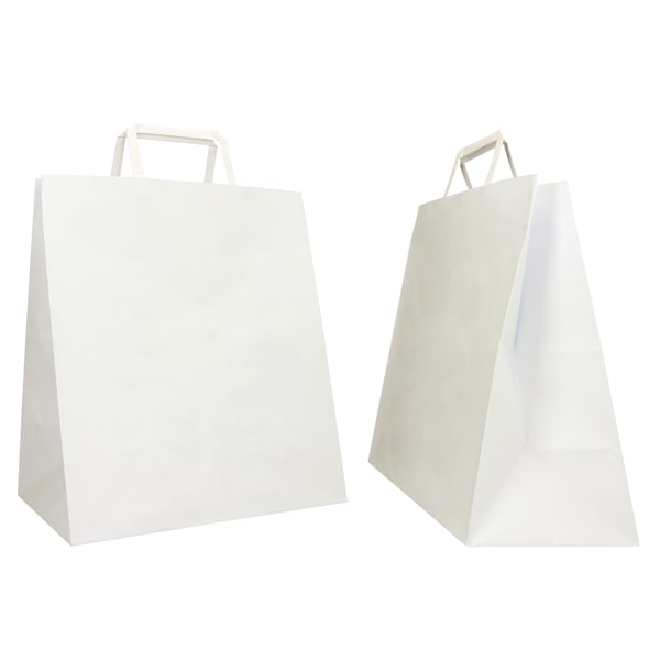 Shopper Flat large - carta kraft - 28x17x32 cm - bianco - Mainetti Bags - conf. 250 pezzi