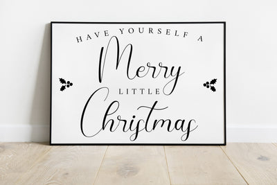 Poster stampa Christmas " Have yourself a merry little Christmas" A3 cartoncino bianco 200 gr.