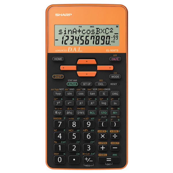 Calcolatrice scientifica EL509 - 2 linee - arancione - Sharp