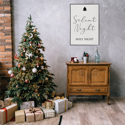 Poster stampa Christmas " Silent night Holy night" A4 cartoncino 200gr