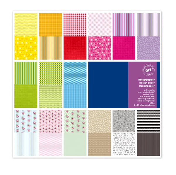 Carta Scrapbooking Vichy - 30,5x30,5 cm - 180gr - colori assortiti - DECO - conf.30 fogli