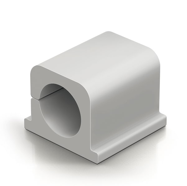Clip Cavoline fermacavi - adesiva - per 2 cavi - grigio - Durable - conf. 4 pz.