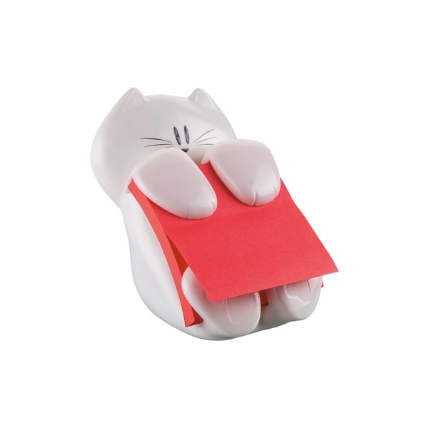 Dispenser gatto bianco + ricarica Post-it Super Sticky Z-Notes -76x76 - 90 ff