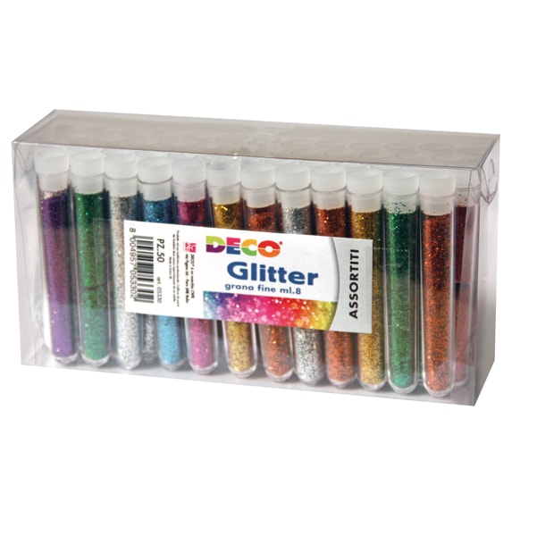 Glitter grana fine 12ml - colori assortiti - CWR - 50 flaconi