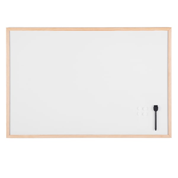 Lavagna bianca magnetica - 60x90 cm - cornice legno - Starline
