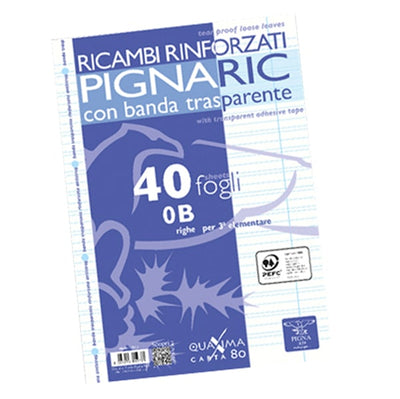 Ricambi forati rinforzati Pignaric - A4 - 40 fogli - 80gr - Pigna