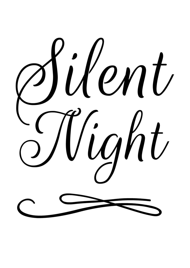 Poster stampa Christmas "Silent Night" A4 cartoncino bianco 200 gr.