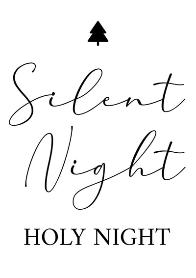 Poster stampa Christmas " Silent night Holy night" A4 cartoncino 200gr
